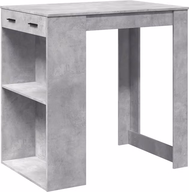Tavolo da Bar Grigio Cemento 102x70x103,5 cm in Truciolato