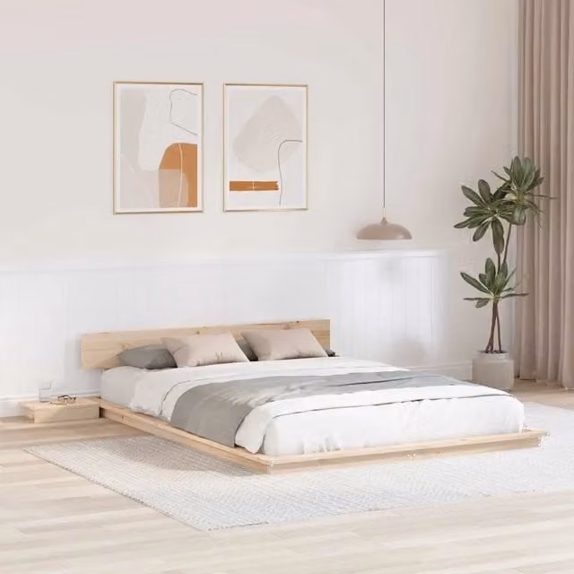 Struttura del letto-Giroletto Marrone 150 x 200 cm legno 212137