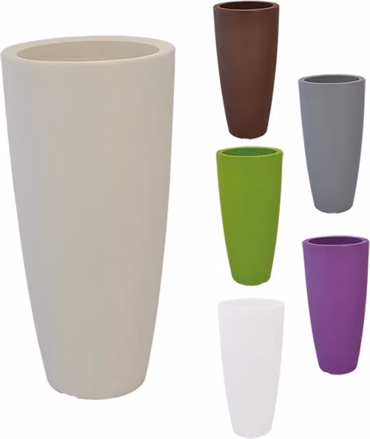 Vaso tondo Stilo Iperbriko grigio, Diametro: 40 cm, Altezza: 90 cm, Capacità: 20 Lt