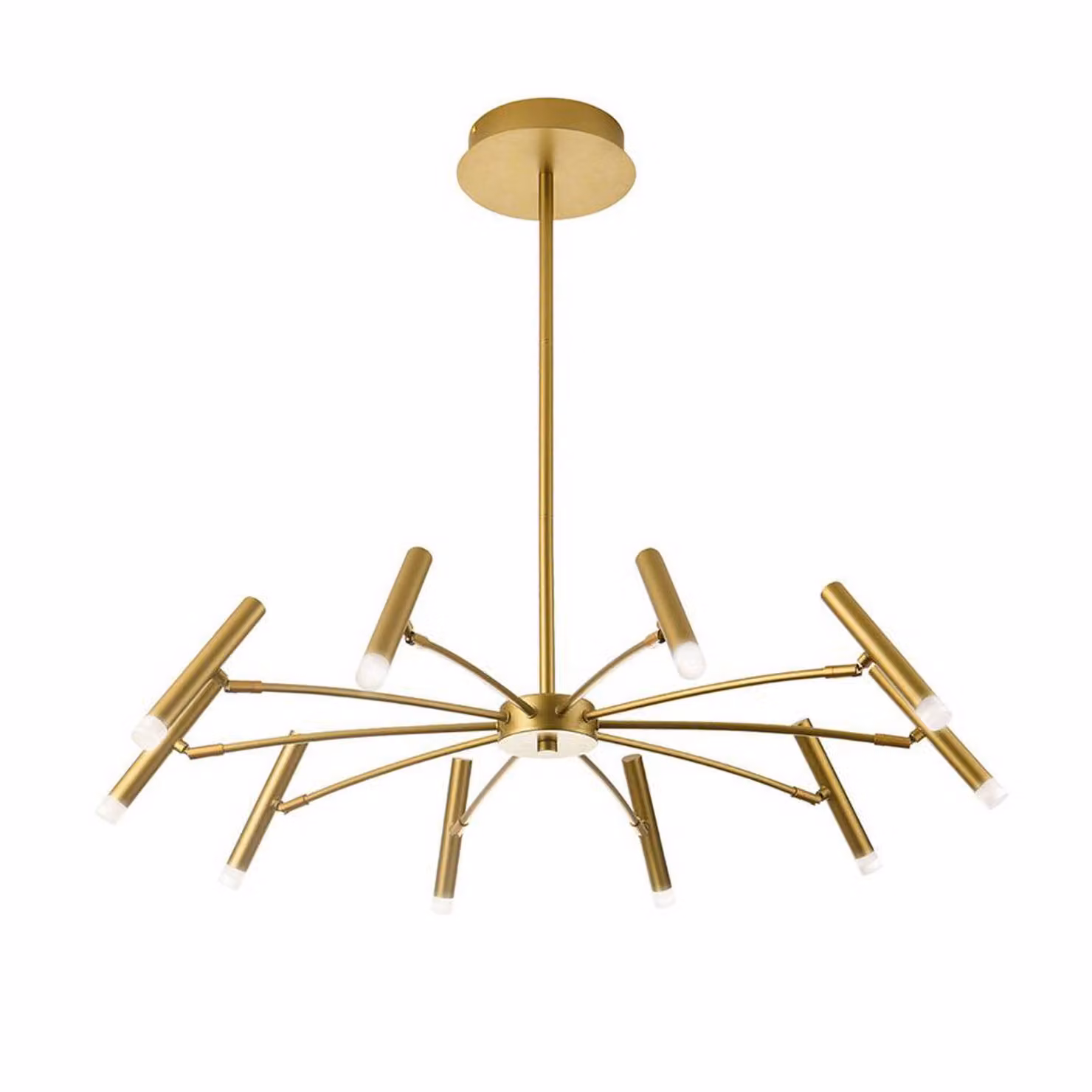 Viokef Lampada LED a sospensione Secret, color oro, Ø 80 cm, metallo, 10 luci. dimmerabile, Ottone / Oro, Soggiorno / Sala da pranzo, Metallo, Moderno