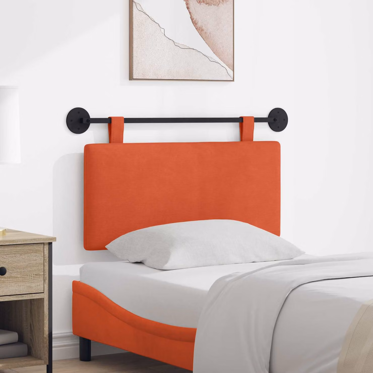 Testiera sospesa moderna vidaXL in tessuto cord in rosso e arancione