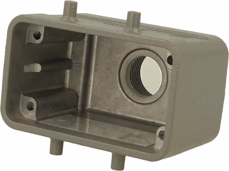 HARTING Han 10B HvE Custodia a manicotto bassa, 1xM20 uscita cavo diritta, per 2 staffe (nella parte inferiore) - 1 pezzo