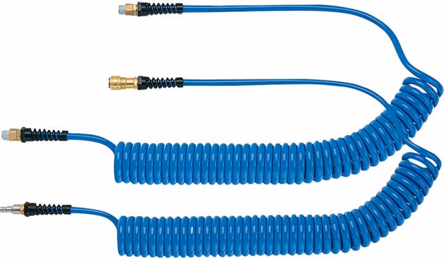 Tubo a spirale inPoliuretanoblu, raccordo e spina NW7.2 10x6.5mm 6m LÜDECKE