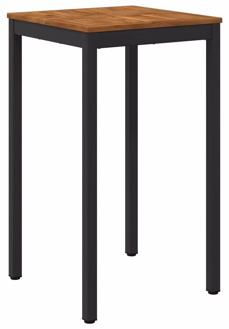 Tavolo da giardino, design naturale e nero, dimensioni 60 x 60,5 x 105 cm