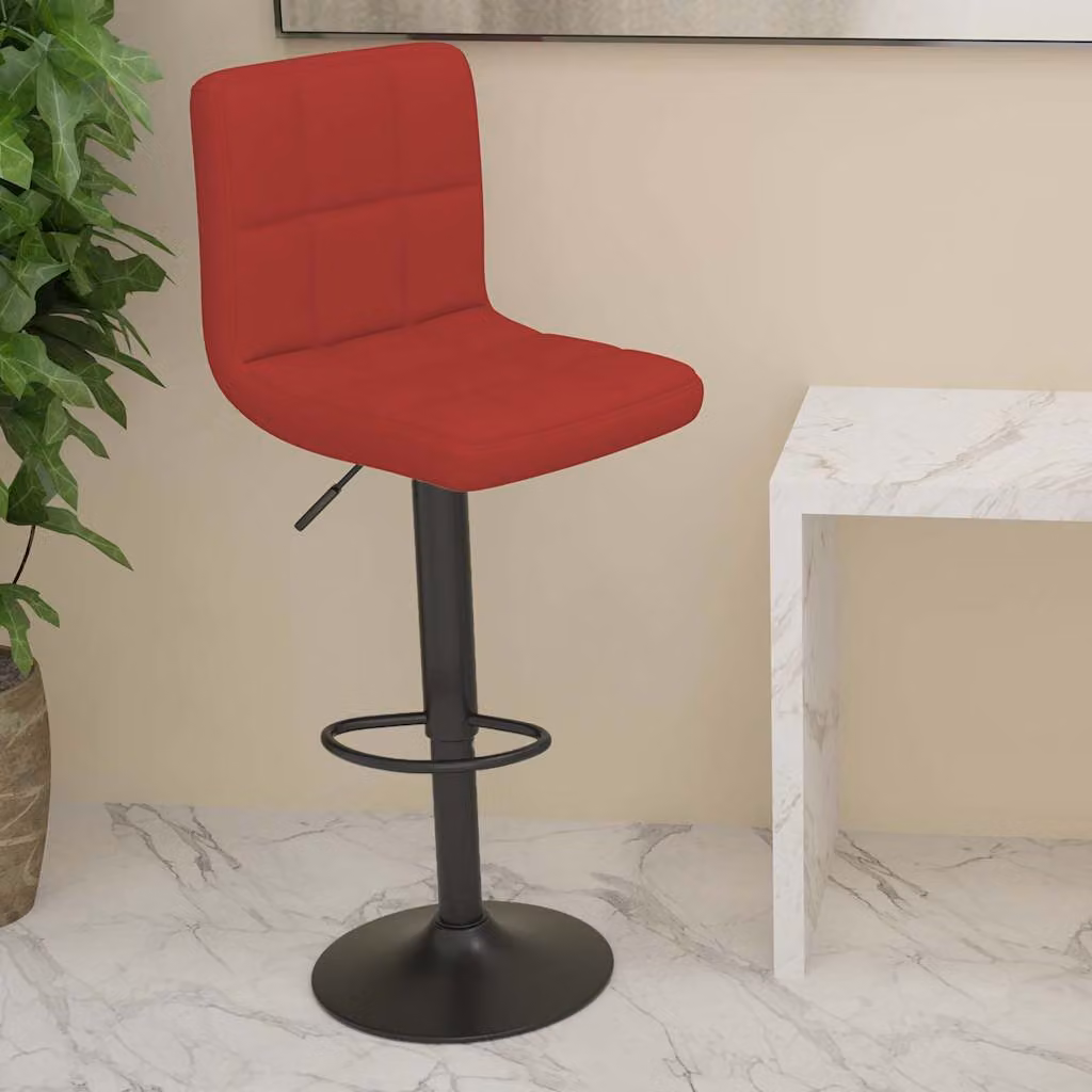 Sgabello da bar vidaXL in tessuto rosso vino con struttura in metallo moderno