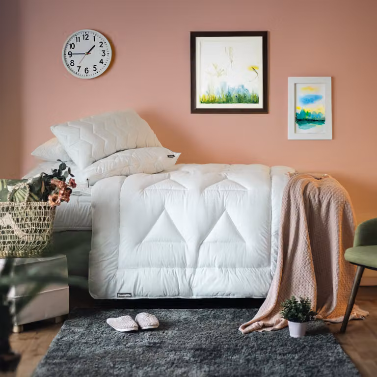 Piumino estivo Dunlopillo Life 155x220 cm | Antiallergico | Rivestimento in 100% cotone | Piumino leggero e traspirante
