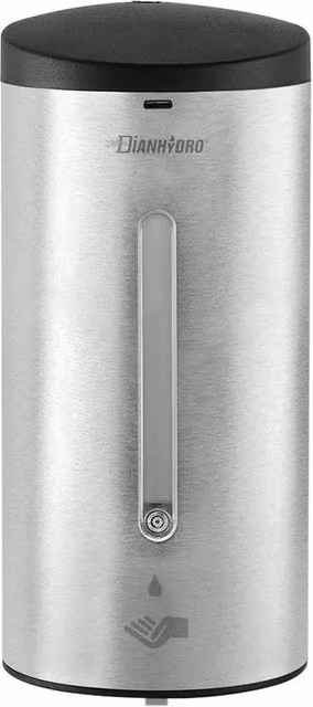 Dispenser automatico elettronico per sapone igienizzante Taco modello TORONTO in acciaio inox satinato argento da parete