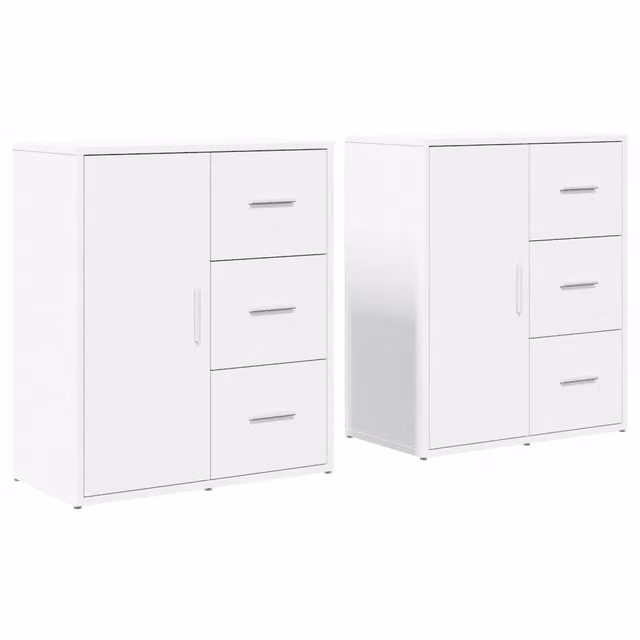 Credenze 2 pz | Madia | Buffet da pranzo | Armadio da pranzo Bianche 60x31x70 cm in Legno Multistrato