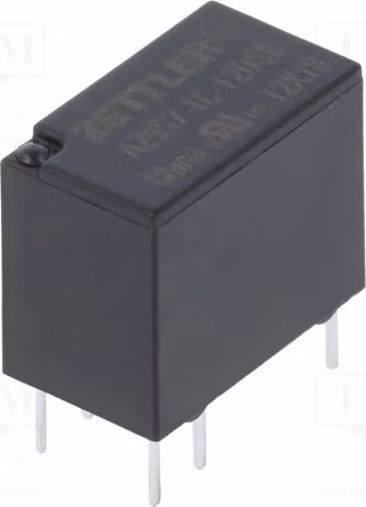 1 relè: bobina elettromagnetica, 12 VDC, 0,5 A / 125 VAC, 2 A, modello AZ957-1C-12DSE, elettrico