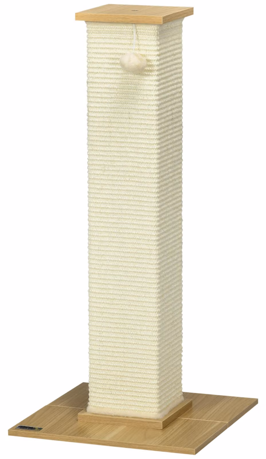 Tiragraffi PawHut, 80 cm, colonna tiragraffi in corda di sisal, tiragraffi per gatti, rovere
