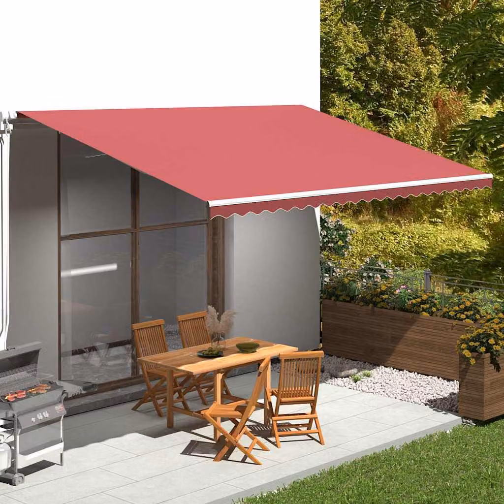 vidaXL Tessuto di Ricambio per Tenda da Sole in Poliestere Rosso Borgogna 500 x 350 cm
