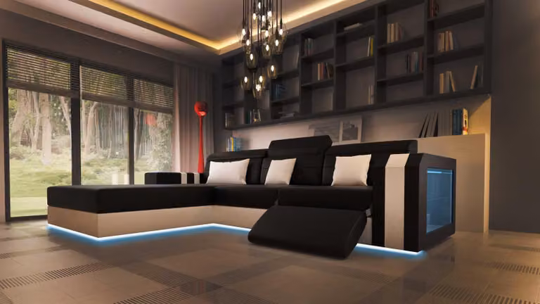 Divano angolare, divano componibile, divano modulare, tessuto, imbottitura, angolare, set di divani, divani di design