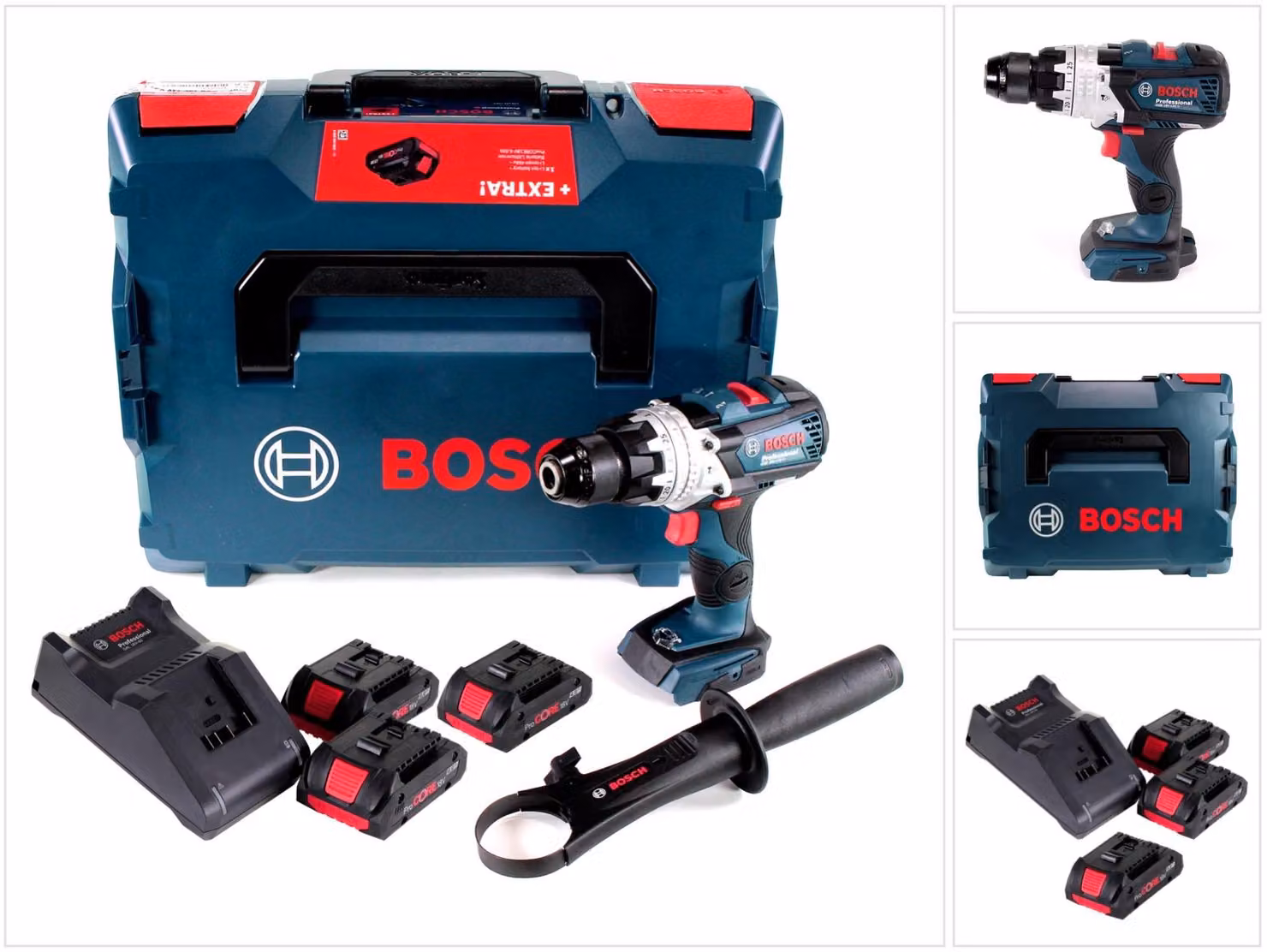 Bosch GSB 18V-110 C Trapano avvitatore con percussione a batteria Professional 18V / 110Nm + 3x Batterie ProCore 4,0 Ah + Caricabatterie + Valigetta L-Boxx ( 0615990L4N )