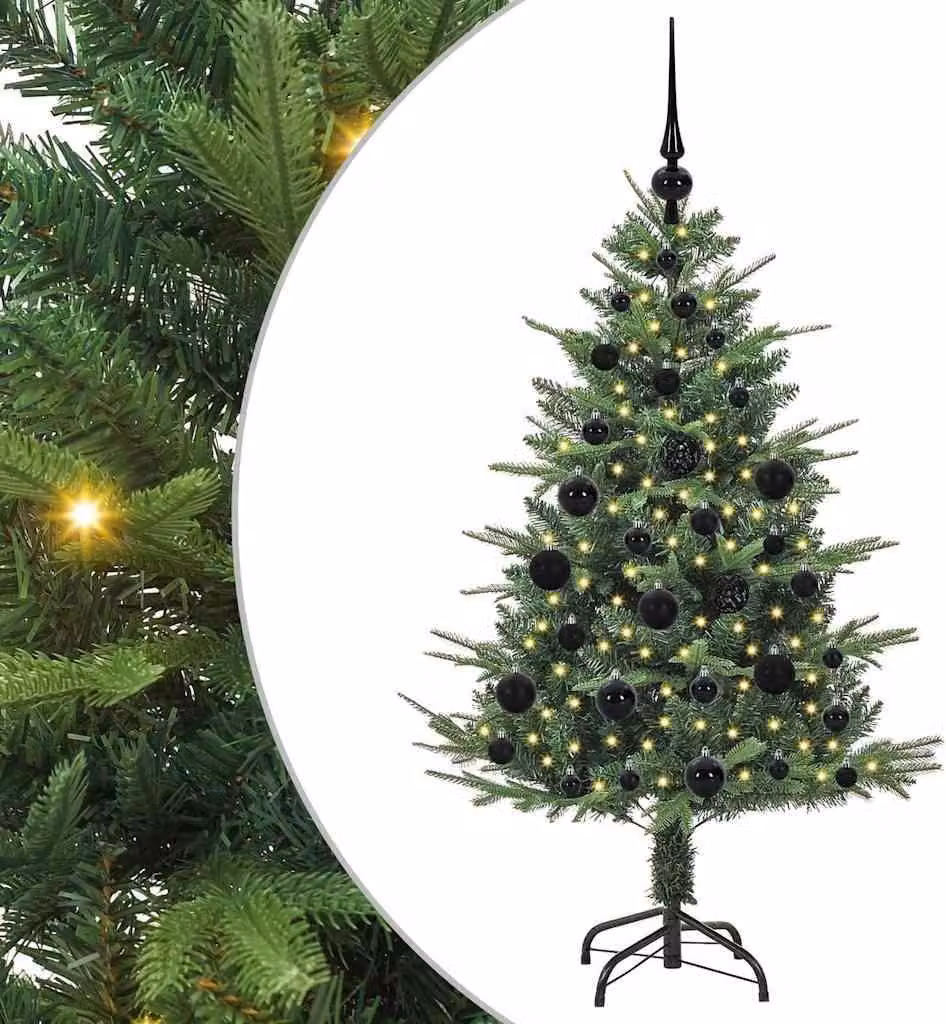 Albero di Natale artificiale preilluminato con pallina verde