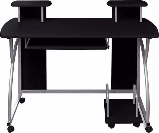 Scrivania da Gaming vidaXL Nera con Piano Opaco L: 110 cm, P: 52 cm, H: 88,5 cm