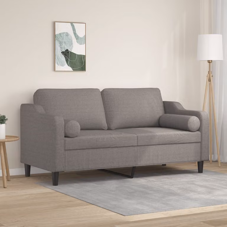 vidaXL Divano a 2 Posti Moderno in Tessuto con Cuscini e Coperture Rimovibili, Grigio o Beige