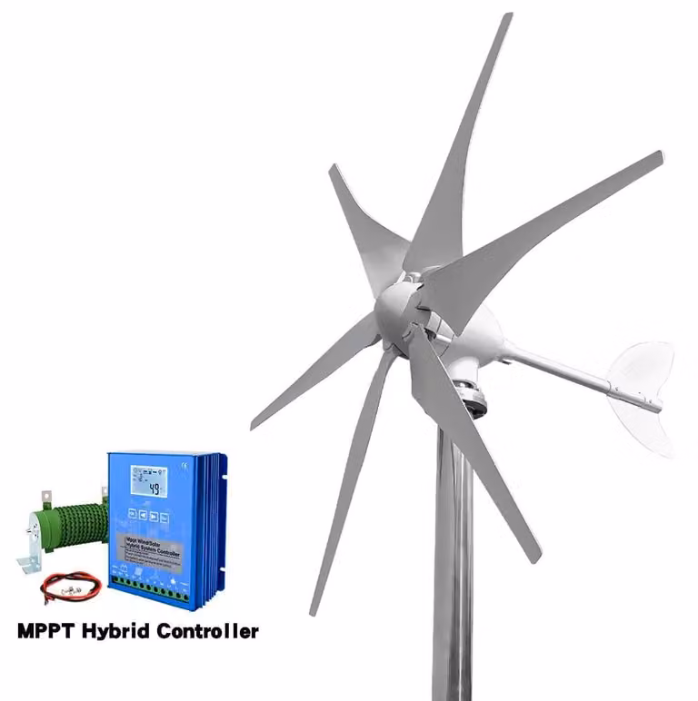 Turbina eolica - Generatore eolico - Turbina eolica - Energia sostenibile - 3000W - Energia solare ibrida - Energia autonoma