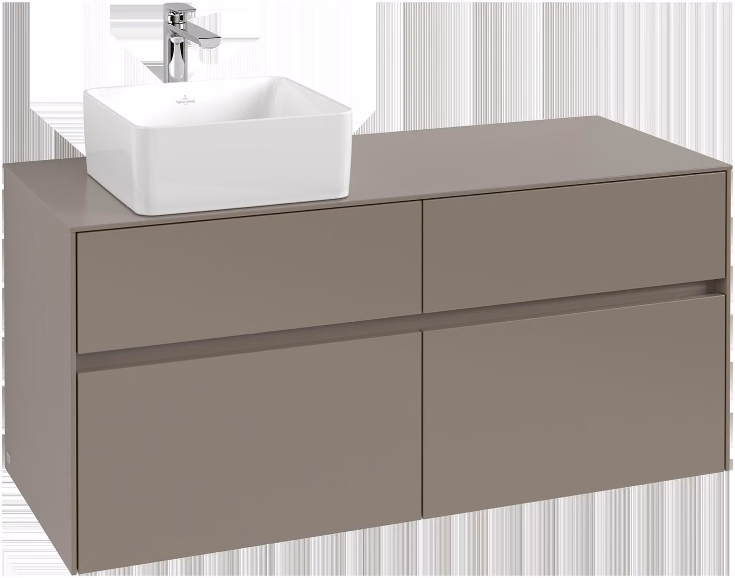 Villeroy & Boch Collaro Meuble sous-lavabo, montage mural, 4 tiroirs SoftClose, lavabo à gauche, 1200x548x500mm, C04200AH, C04200AH