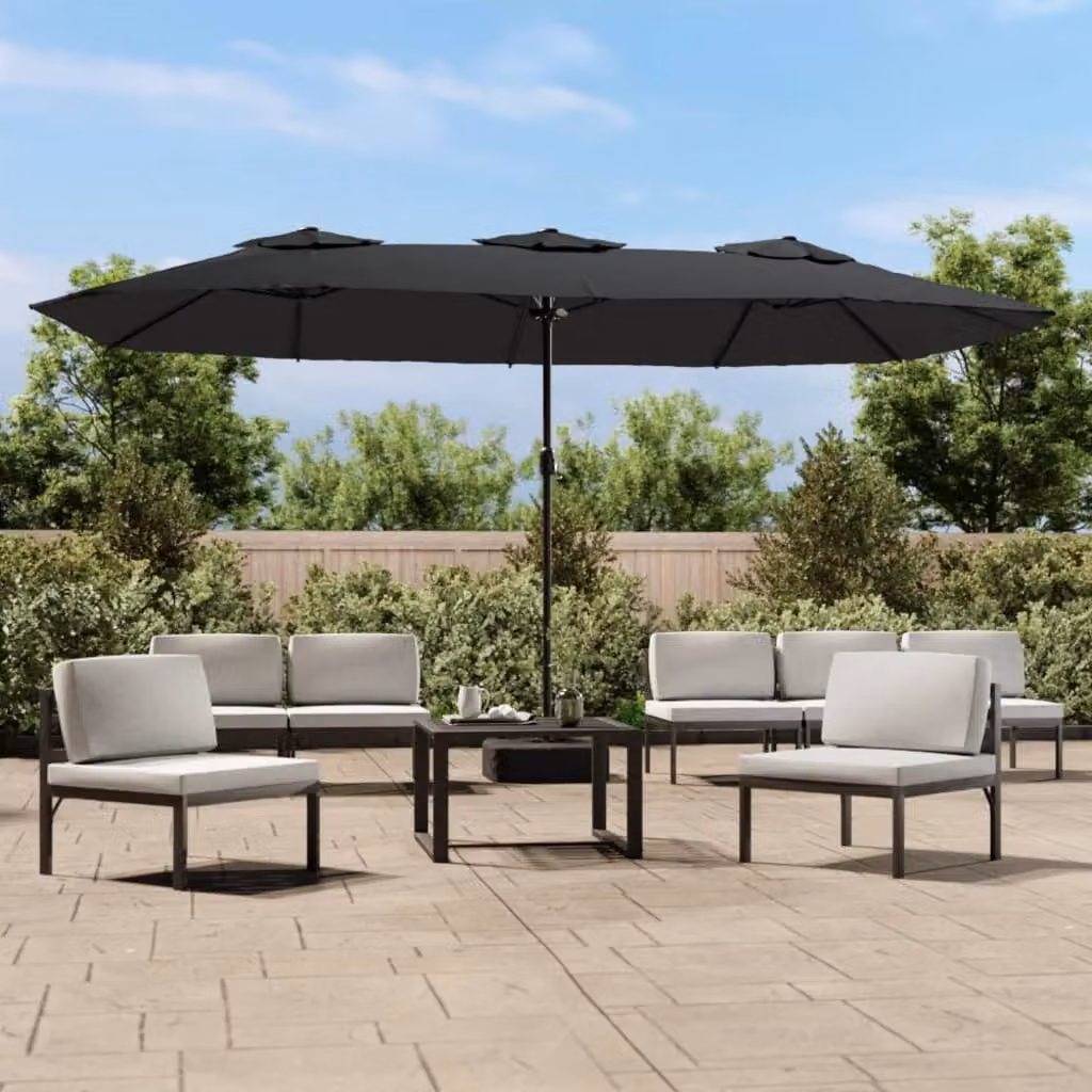 Maison Exclusive - Ombrellone doppio con luci LED, colore antracite, dimensioni 449x265 cm