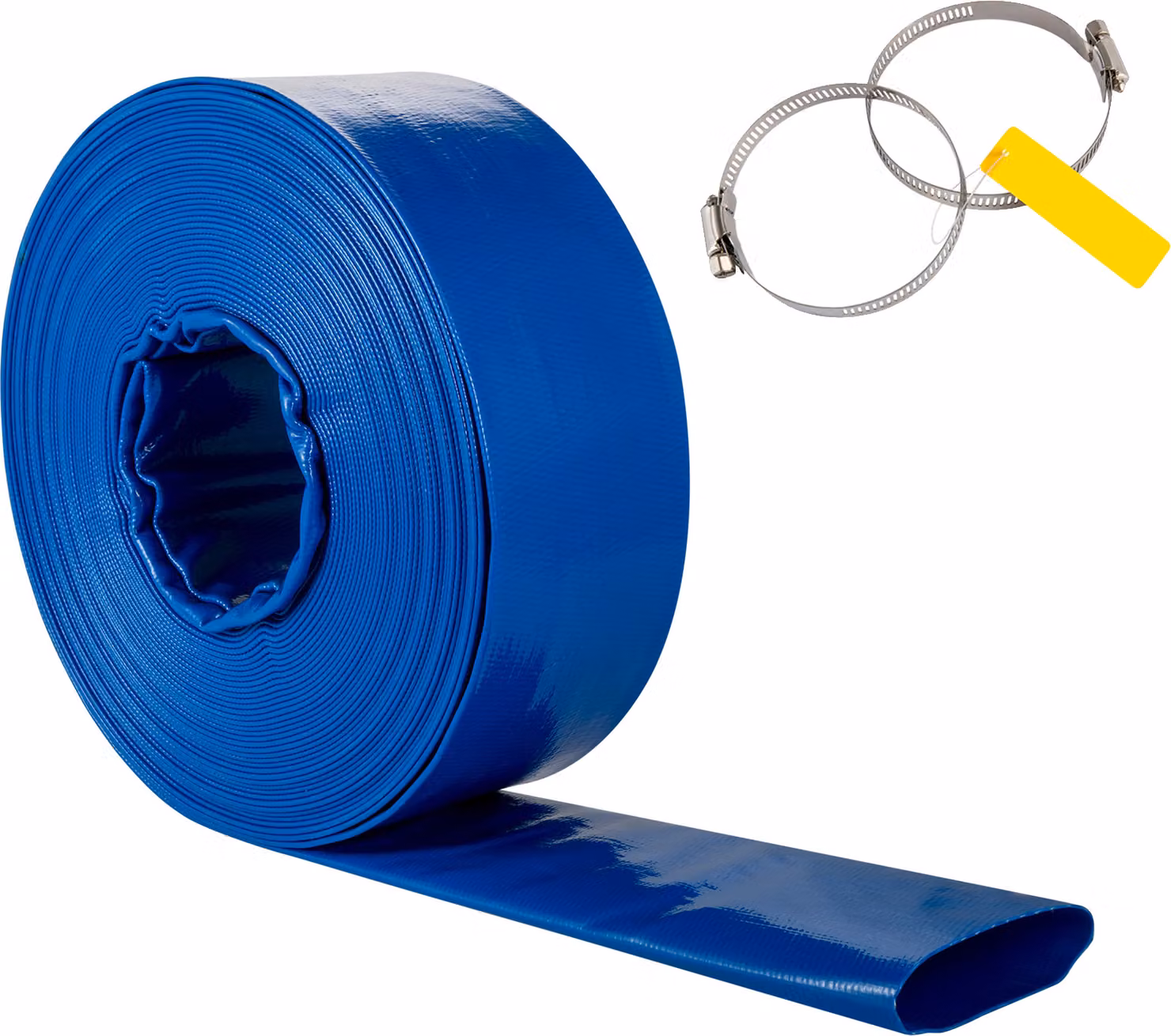 Tubo di scarico SucceBuy, 1-1/2" x 105", tubo in PVC intrecciato e piatto, tubo di scarico per controlavaggio per impieghi gravosi con fascette, resistente alle intemperie e infrangibile