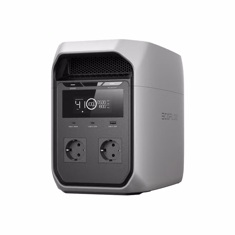 EF ECOFLOW DELTA 3 Classic: stazione di alimentazione portatile con batteria LiFePO4 da 1 024 Wh, 1 800 W CA (3 600 W di picco), 100 W USB-C, ricarica rapida in 1 ora