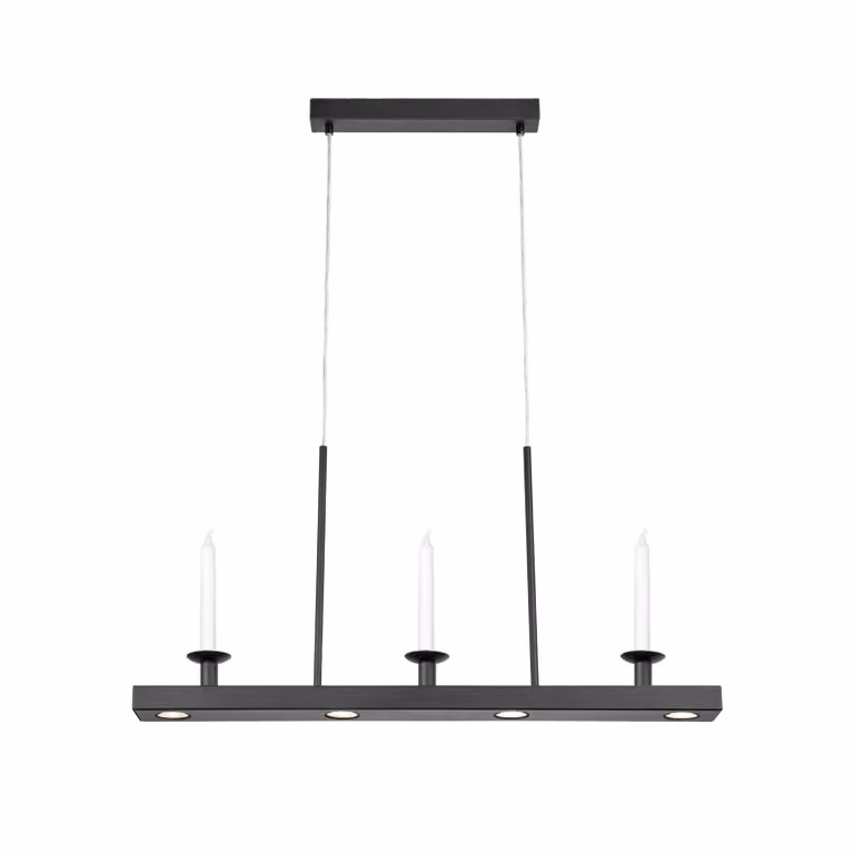 Markslöjd Lampada LED a sospensione Dining, nera, lunghezza 82 cm, ferro, dimmerabile, Nero, Soggiorno / Sala da pranzo, Metallo