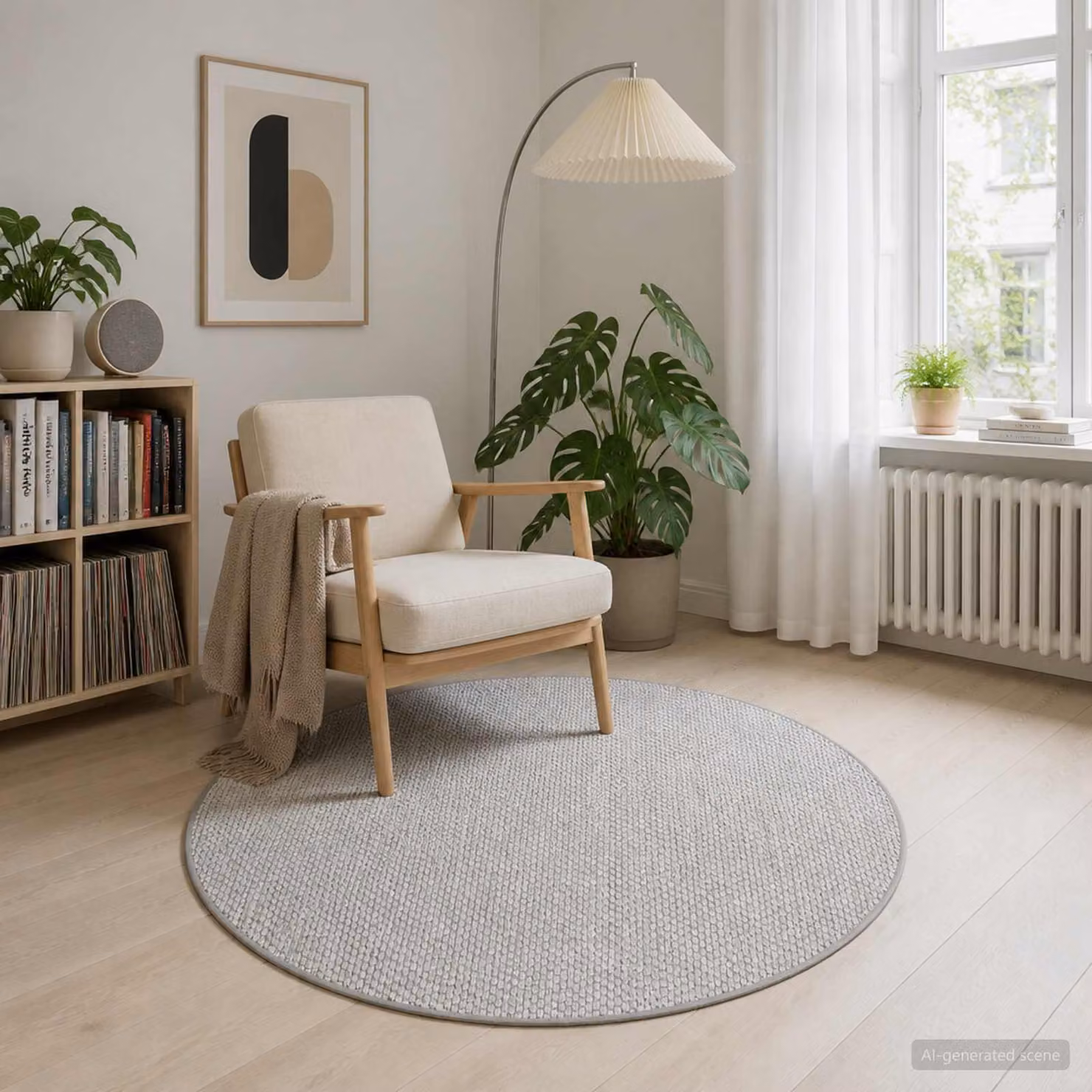 vidaXL Tappeto Grigio Ø 120 cm 100% Poliestere 3 mm Lavabile