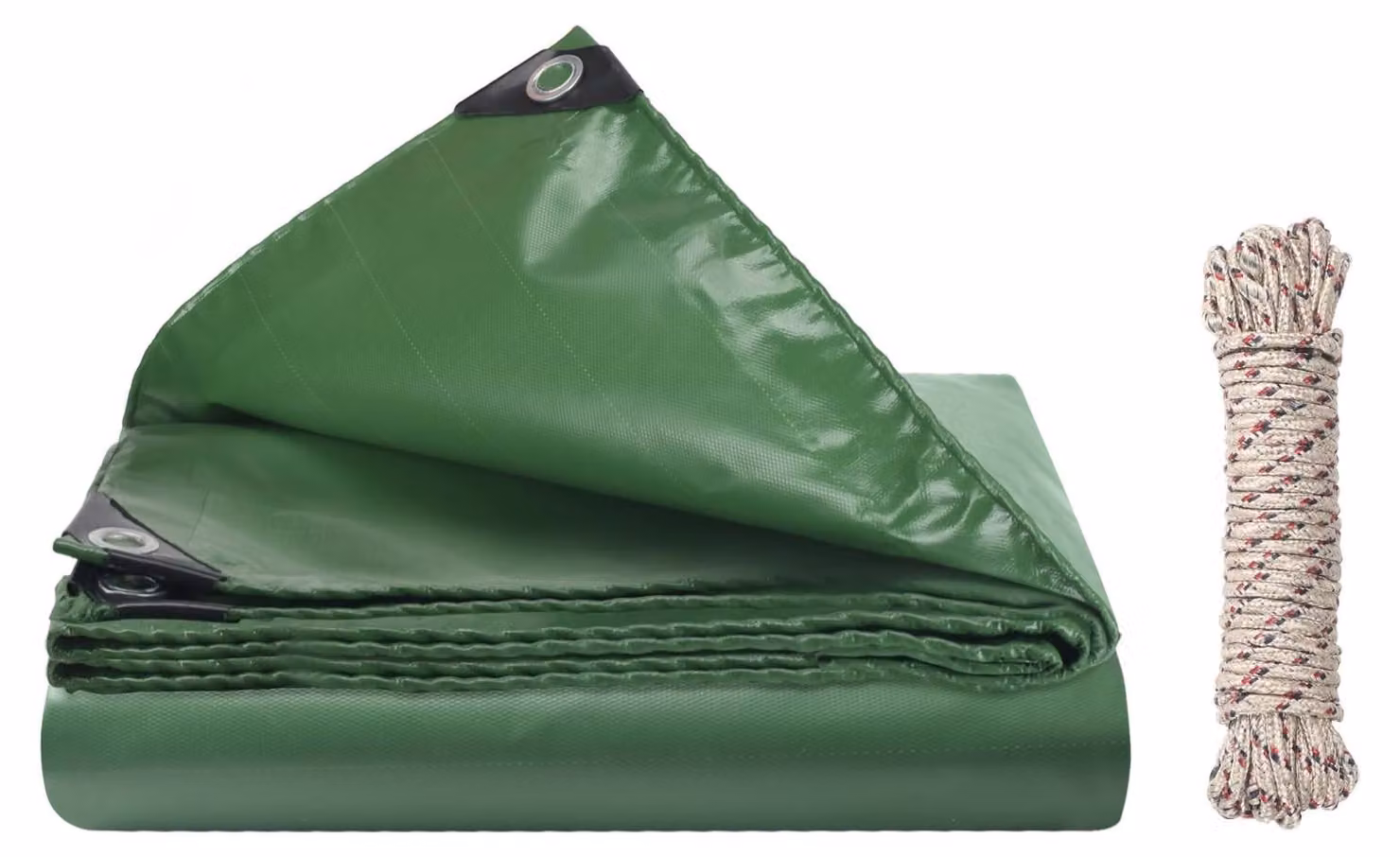Omgoods - Telo impermeabile - 2 x 2 metri - 420 g/m² - Anti-UV - Include 10 metri di corda - Adatto per piscine/trampolini/mobili da giardino - Telo