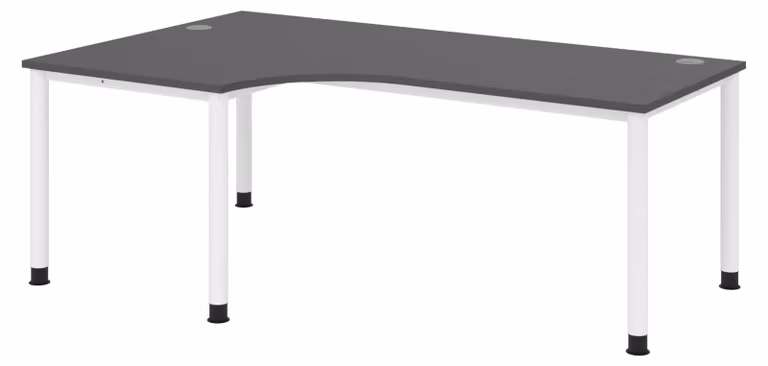 bümö Scrivania Serie H - Finitura: grafite, Dimensioni: scrivania angolare 200 x 120 cm, Struttura: bianco