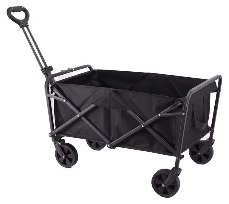 Carrello da spiaggia pieghevole - Carrello a mano - Grande capienza - Per carichi pesanti - Portatile - Per attività all'aperto e in campeggio