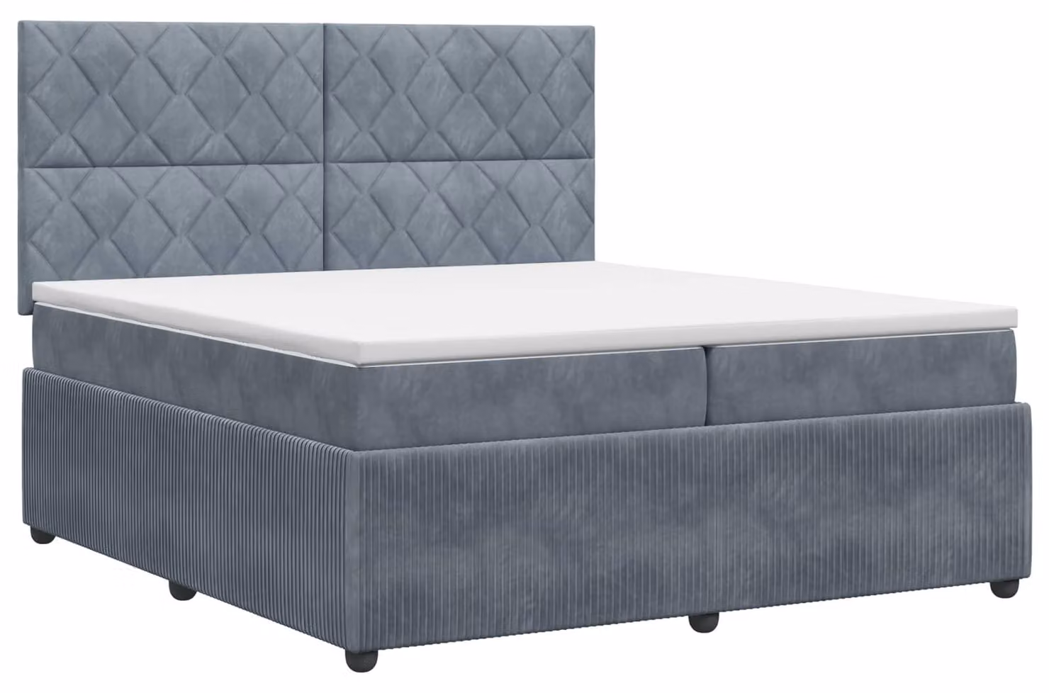 Letto a molle con materasso grigio scuro 200 x 200 cm in velluto