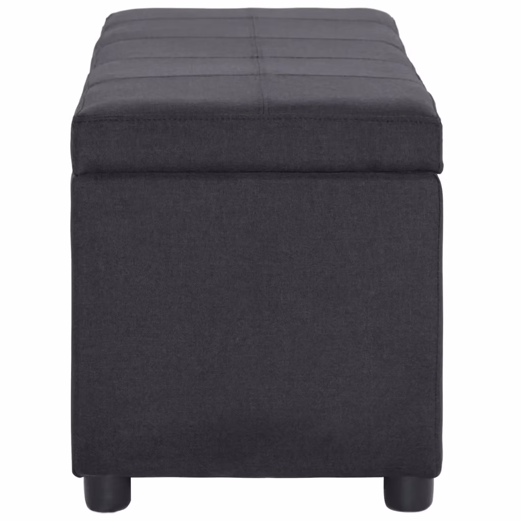 Panca con vano portaoggetti nera vidaXL con struttura imbottita e contenitore per scarpe per soggiorno o ingresso, Larghezza: 116 cm – 2