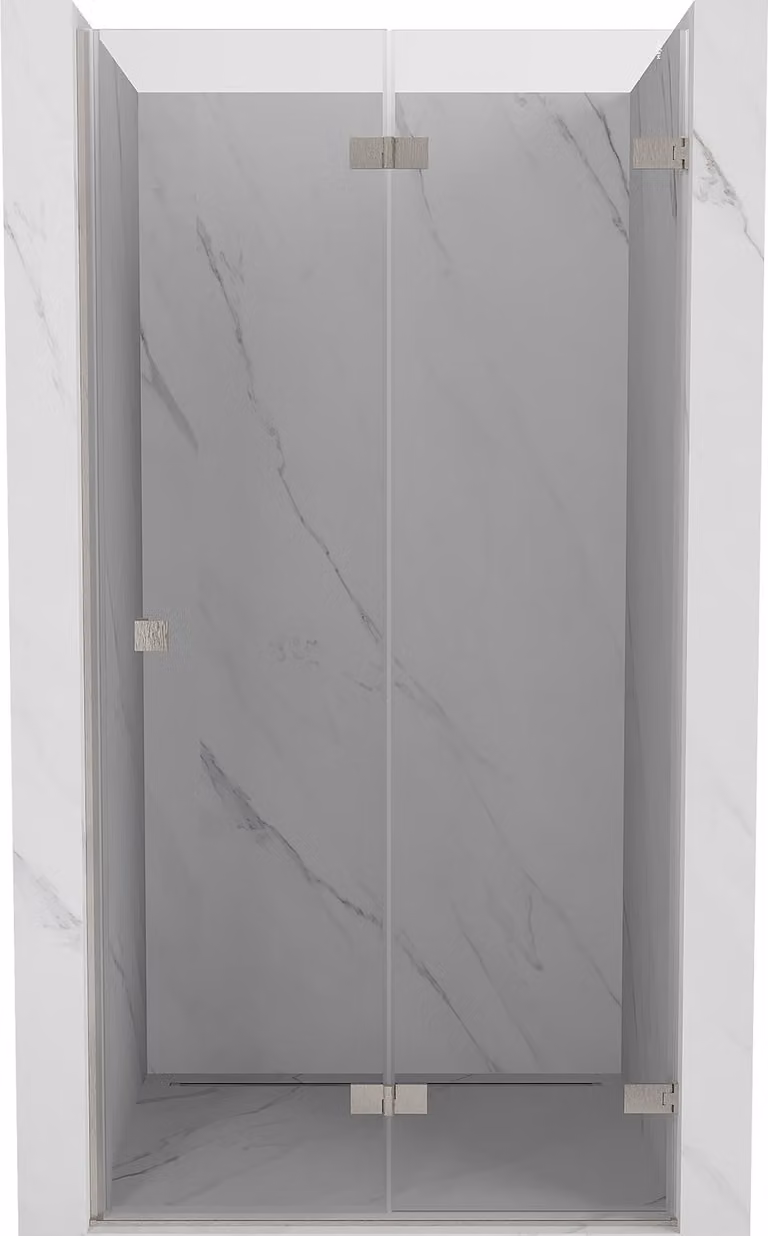 Mexen Lunar-F porta doccia pieghevole destra 75 cm, trasparente, nichel spazzolato - 836-075-000-97-00-P