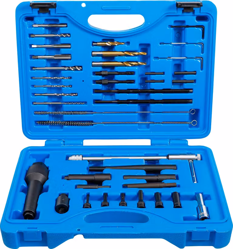 BGS Set di attrezzi per la riparazione di candelette e filetti M8, M10 41 pezzi - 9565