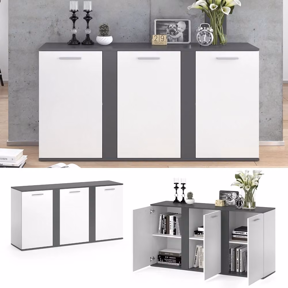 Credenza Novelli Antracite e Bianca con ante Vicco in stile moderno – 2