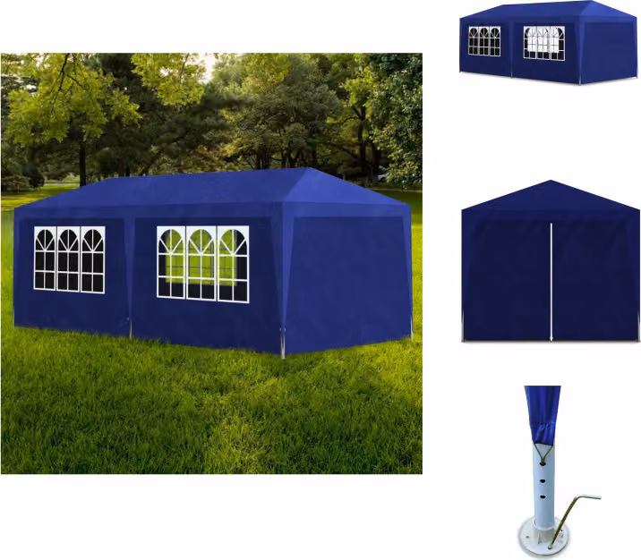 vidaXL Tenda per feste 3x6 m blu - Padiglioni e tende per feste