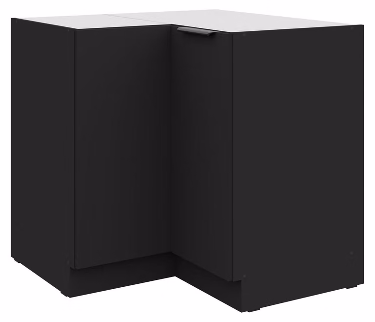 Mobile base angolare da cucina 90x90 cm SIENA Nero Cucina Angolo cottura Blocco cucina