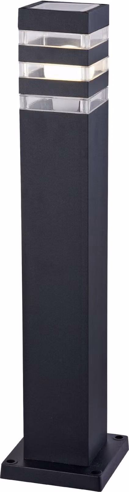 Lampione Per Esterno Moderno Alluminio Nero 1 Luce E27 60W Ip54