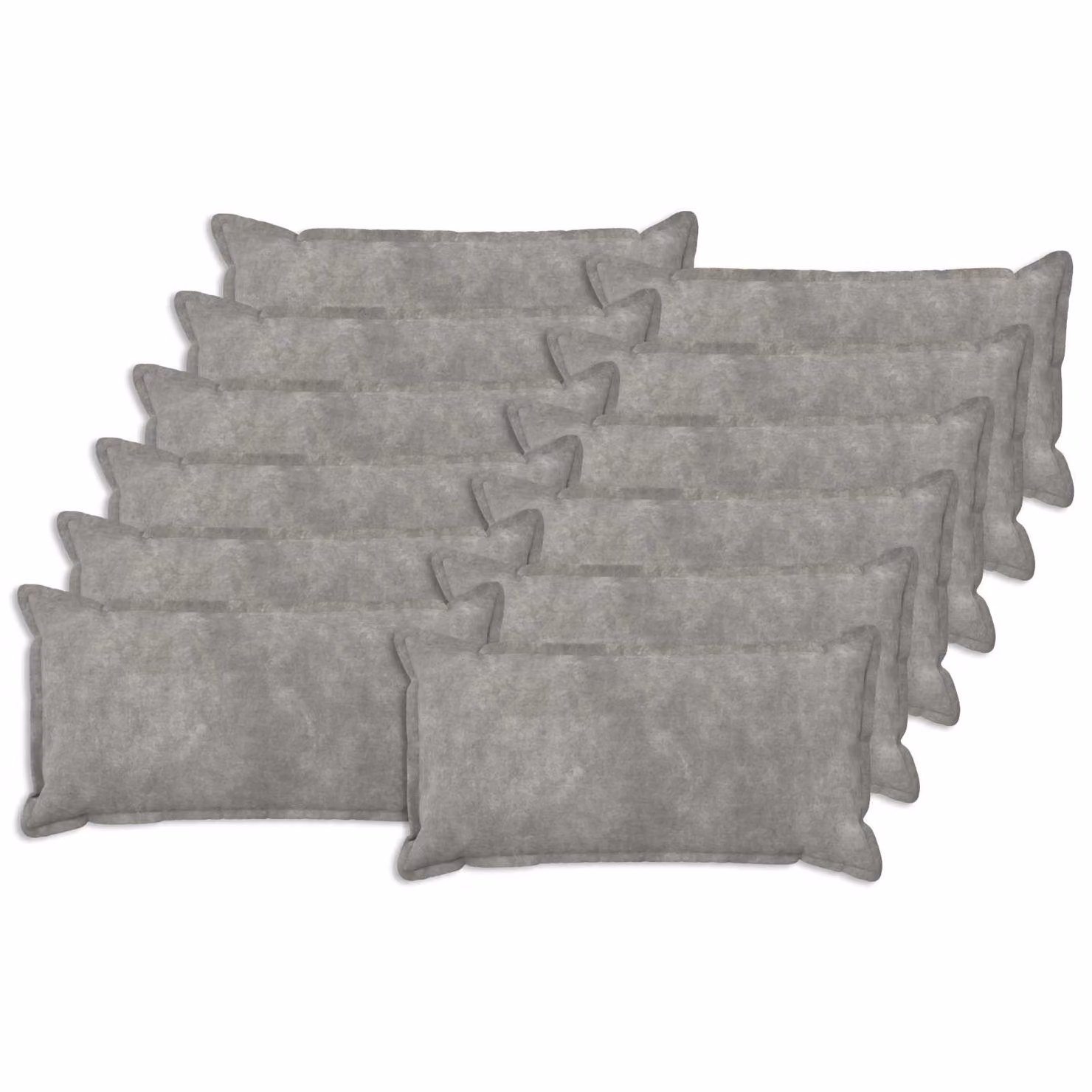 vidaXL Cuscino HOUTEN 12 pz Grigio Chiaro Fleece in microfibra