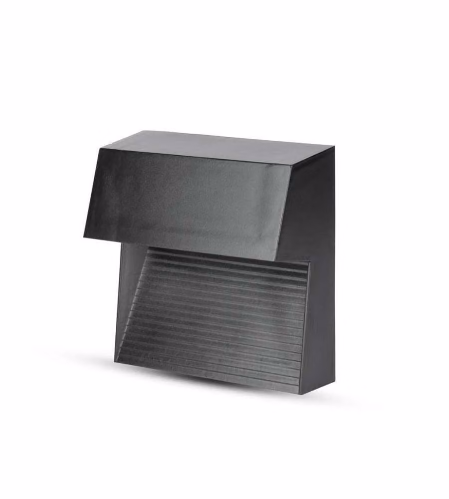 Faretto LED Segnapasso Quadrato Montaggio a Plafone 3W Colore Nero 3000K IP65