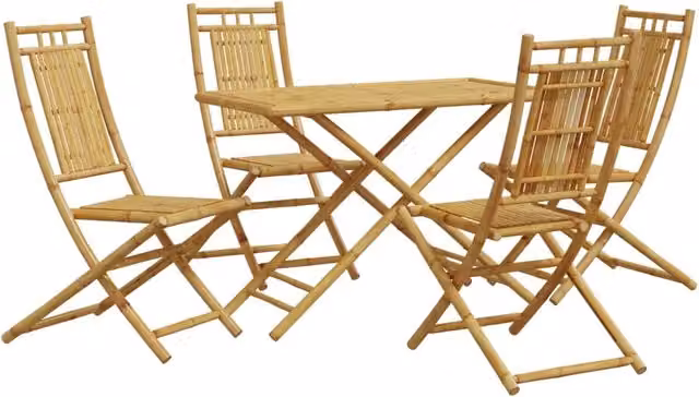Set da Pranzo da Giardino 5 pz | Set Salotto da Giardino in Bamb¨´