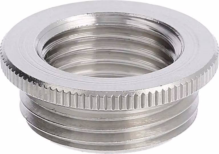 WISKA Riduttore M/M da M20x1,5 a M16x1,5 MRM-M20/M16 rotondo con zigrinatura Ottone (CuZn) nichelato Filettatura di collegamento