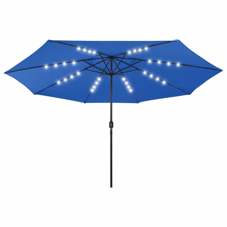 Ombrellone da Giardino con Luci LED 400 cm Azzurro
