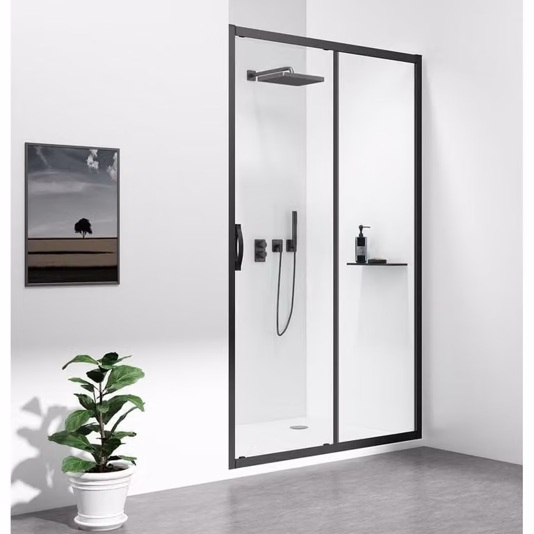SIGMA SIMPLY BLACK porta ad incasso 1000 mm, vetro trasparente