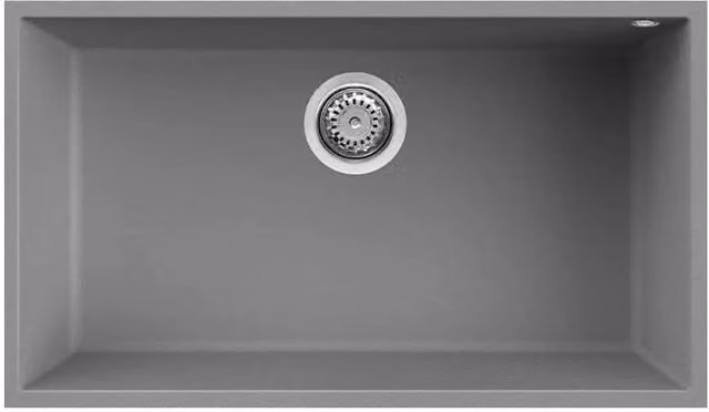 Lavello Elleci Incasso 1 vasca 76x44 Quadra 130 Sottotop Metaltek Grigio Titanium LMQ13073BSO