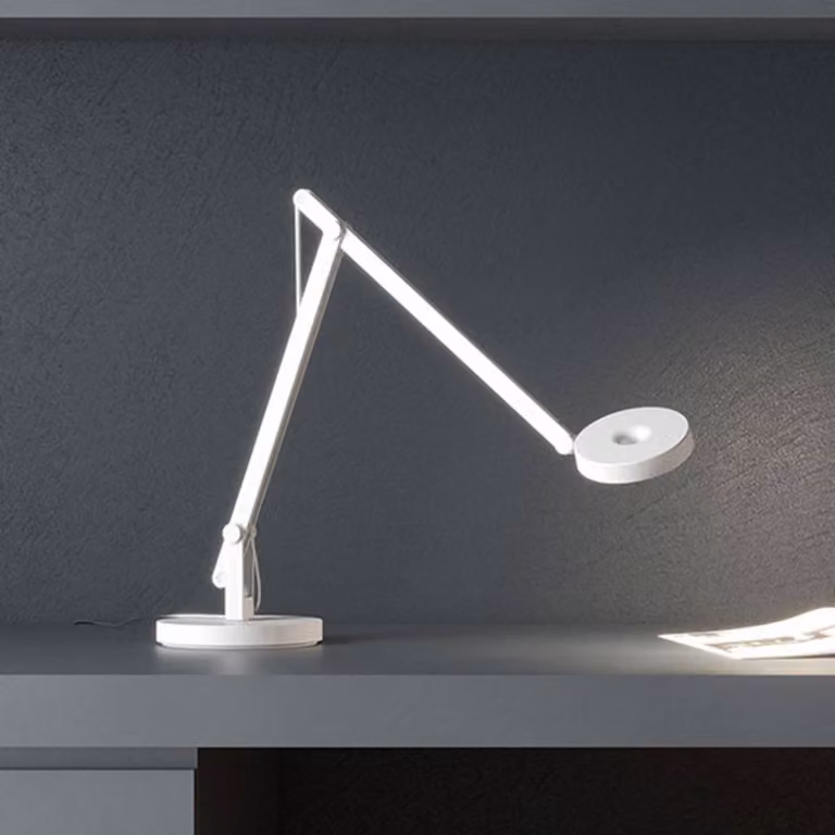 Rotaliana Lampada da scrivania String T1 Mini DTW, dimmerabile, Bianco / Opale, Studio / Ufficio, Alluminio, Design, Lampada da tavolo