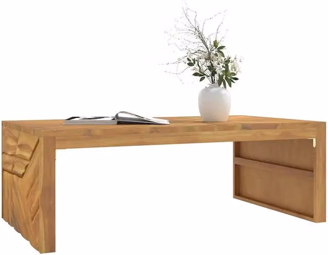 Tavolino da salotto rettangolare moderno vidaXL in legno massello di teak marrone L/P/H: 110 x 60 x 38 cm