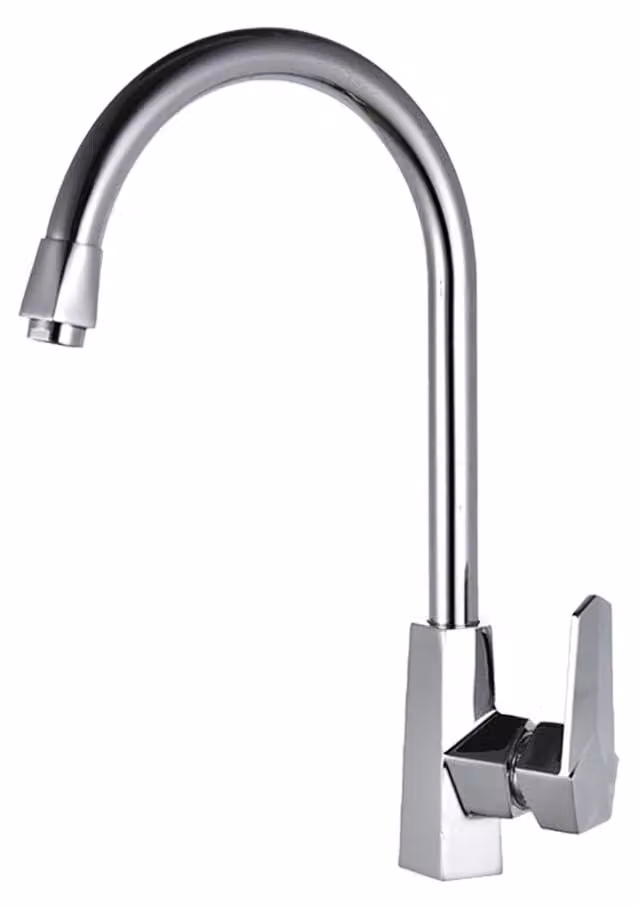 Miscelatore per lavello da cucina, girevole a 360°, cromato, monocomando