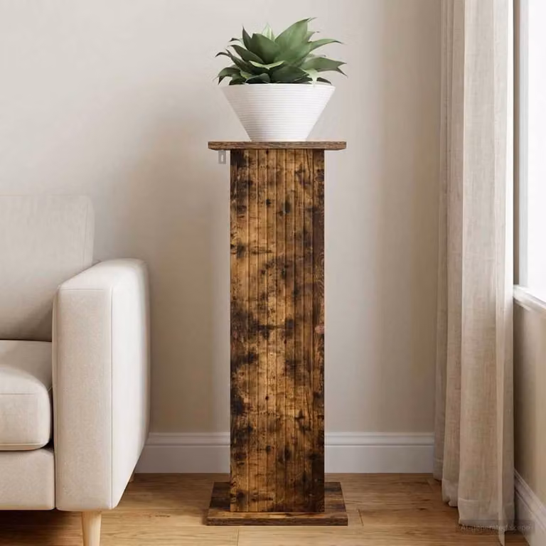 vidaXL Supporto per piante moderno in legno color rovere marrone L 30,5 cm x P 30,0 cm x H 80,5 cm