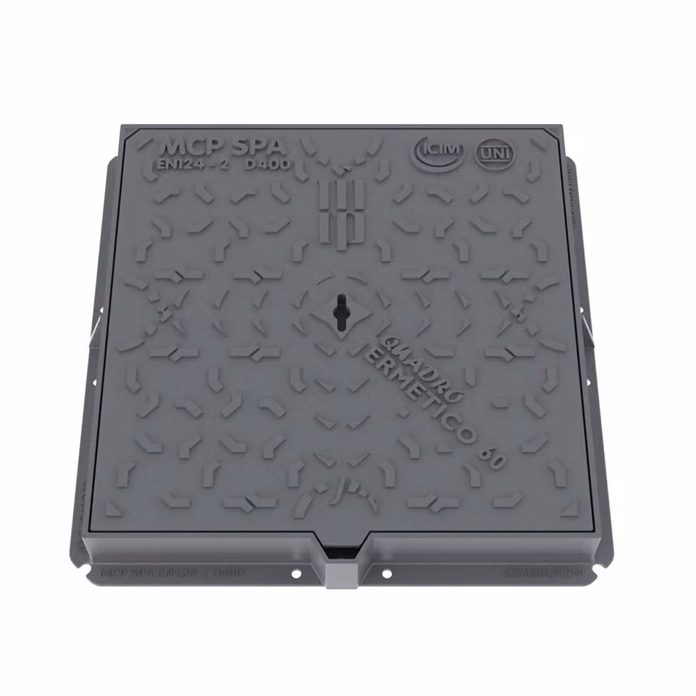Chiusino in ghisa Mcp D400 grigio L/P: 70 x 70 cm – 2